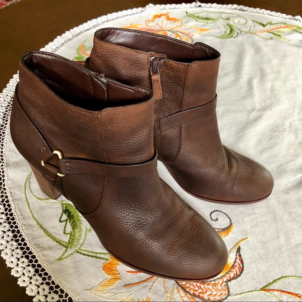 Cole Haan Calista Leather Ankle Boots. Harness Strap.Chocolate Brown. Size 10 - Picture 3 of 12
